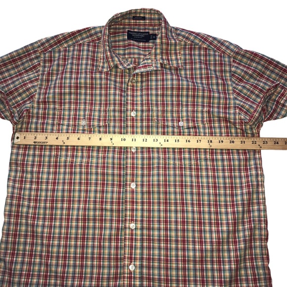 American Eagle Multi-Colored Plaid Button Down Axle Shirt - Men’s Medium - Picture 3 of 10